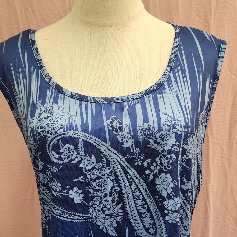 EMERY ROSE Plus Paisley Print Tank Dress-(2XL) - Picture 4 of 6